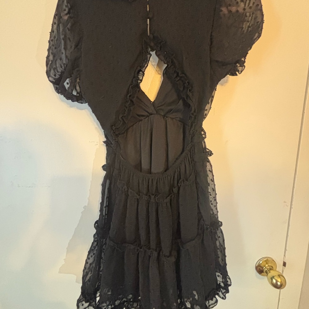 Justify Black Lace Backless Dress